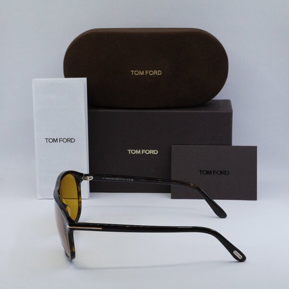 Tom Ford Prescott FT1027 52E Aviator Sunglasses - Havana/Brown - Picture 5 of 10